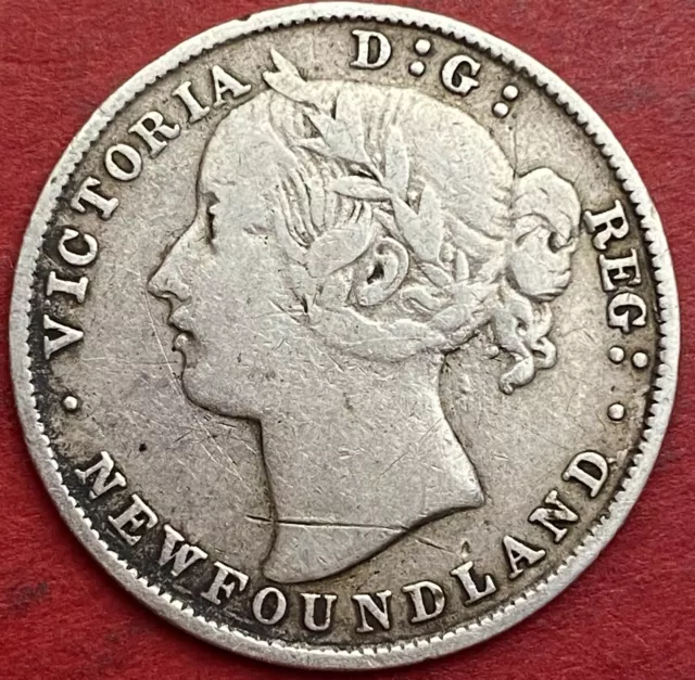 1894 Newfoundland 20 Cents Obverse 1 - Fine - Scratche Trend 30$ Lot#7143
