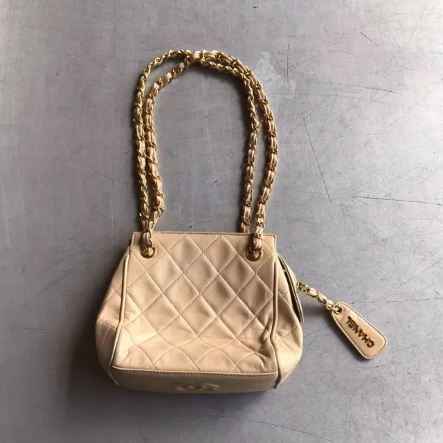 Rare Vintage Chanel Quilted Mini Tote Bag 90s