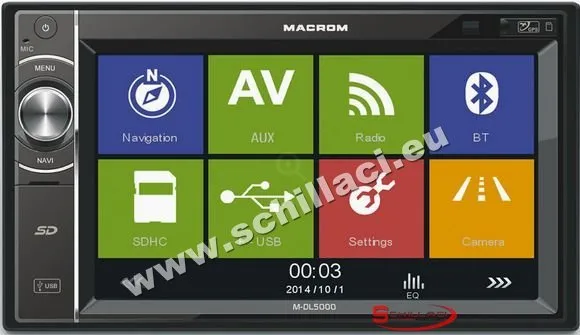 Macrom M-DL5000 Autoradio USB bluetooth GPS 2 DIN touchscreen 6.2