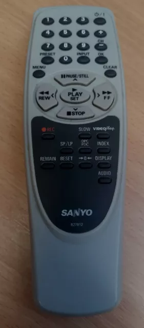 Genuine Sanyo TV / VCR Remote Control - Grey (B27812)