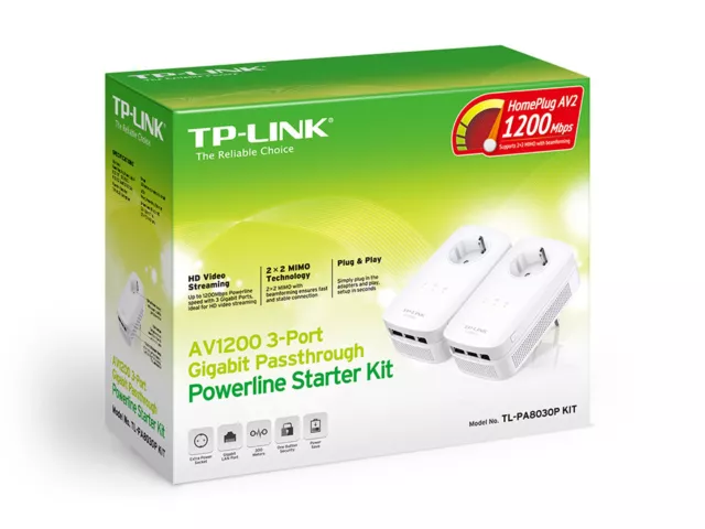 TP-Link TL-PA8030PKIT 1200 Mbit/s Ethernet LAN White 2 pc(s)
