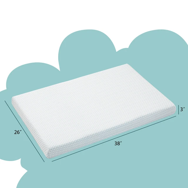 2X Pack and Play Mattress Memory Foam Toddlers Crib Mattresses Washable Cover