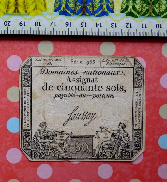 (FR),   Billet de banque, Assignat, 50 sols, Année : 1793.