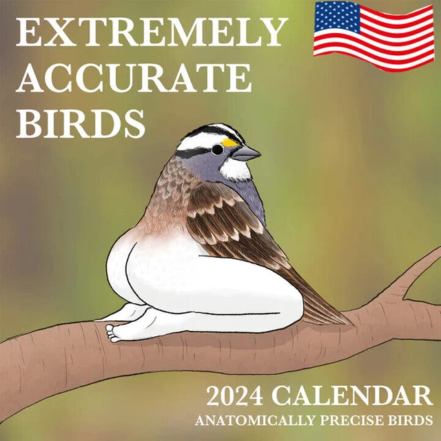 2024 CALENDAR OF EXTREMELY ACCURATE BIRDS 2024 Bird Calendar Wall