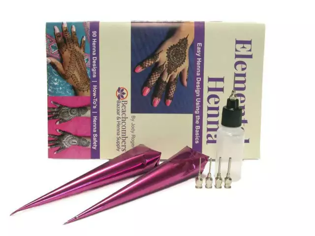 Fun & Easy Henna Temporary Tattoo Kit Mehndi Body Art Paste Cones No Mixing USA