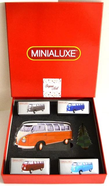 Miniature Minialuxe Volkswagen Kombi T1A Fourgon Tôlé - Coffret Noël 2016, édition Limitée 15ex, 1/66