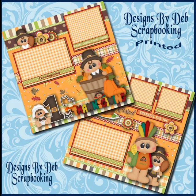 MY FIRST THANKSGIVING  Premade Scrapbook Pages paper printed layout DBDS