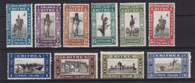 Colonie Eritrea 1930 Soggetti Africani 10 Valori G.i Mnh**