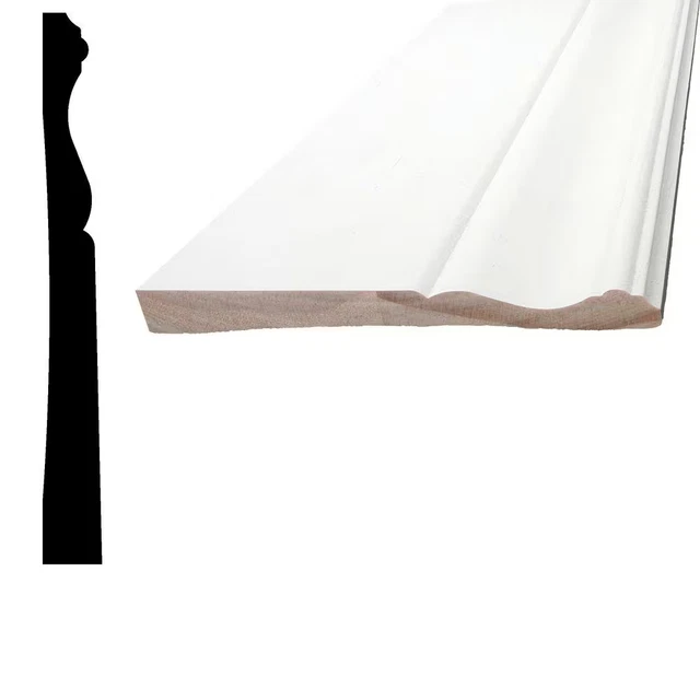 9/16 In. X 5-1/4 In. X 96 In. Primed Finger-Jointed Pine Wood Baseboard Moulding