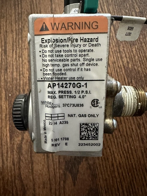 AP14270G-1 - RHEEM OEM Upgraded Water Heater Gas Valve $75.00 - PicClick