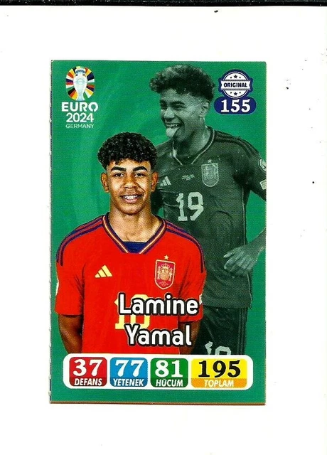EURO 2024 FOOTBALL Card - Lamine Yamal - Spain - Printed in Turkey £1.