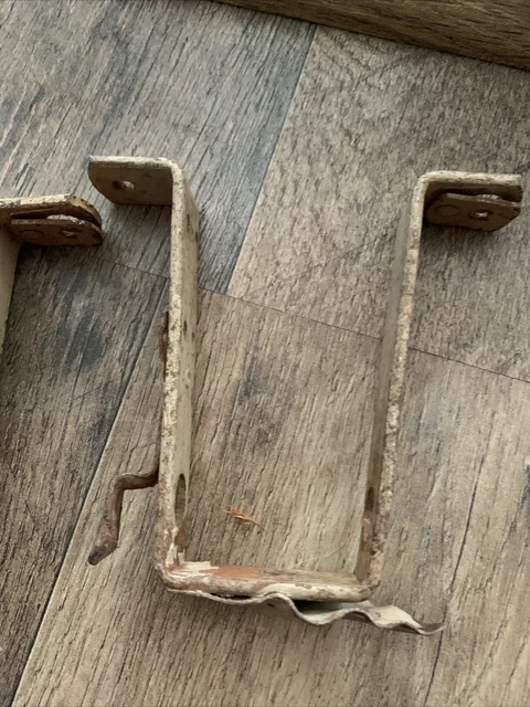 3 Curtain Rods Antique Cast Metal Extending Swing Arm w/2 brackets 8