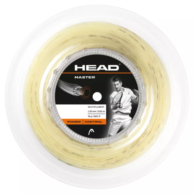 Head Master 15 / 1.40mm Tennis String 200m Reel - Natural