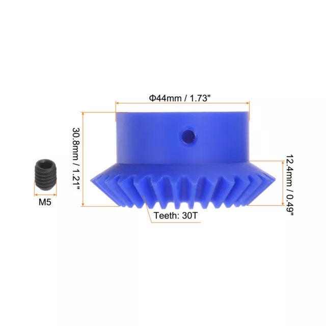 2.0 Modulus 30 Teeth 25mm Inner Hole Plastic Tapered Bevel Gear with Keyway 2