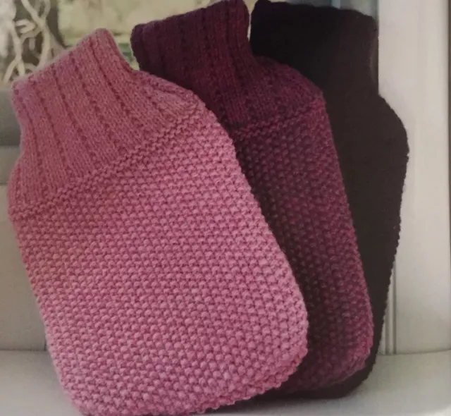 Ch4 - Knitting Pattern For Attractive Hot Water Bottle Cover - Knit ANY colour
