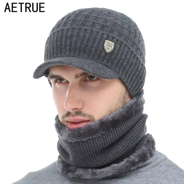 AKIZON Winter Hat Skullies Beanies Hats winter Beanie Wool Scarf For Men / Women 2