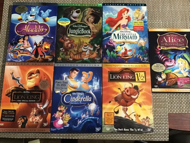 Lot Of 7 Disney Classic DVD Movies special/platinum edition