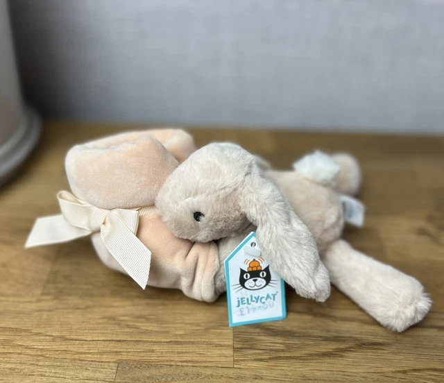 JELLYCAT SHOOSHU BUNNY Soother - Tiny Smudge Bunny Soother / Comfort Blanket £95.00 - PicClick UK