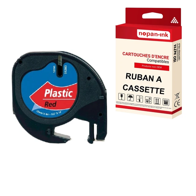 Ruban Compatible DYMO Letratag Noir Sur Fond Métallique - Neuf, Marque Qualitoner