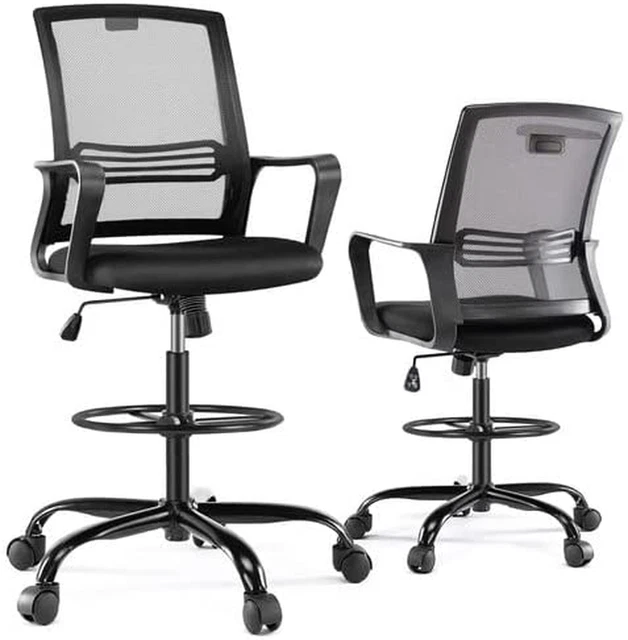 Drafting Chair, Tall Office Chair with Adjustable Foot Ring, Standing Desk Chair