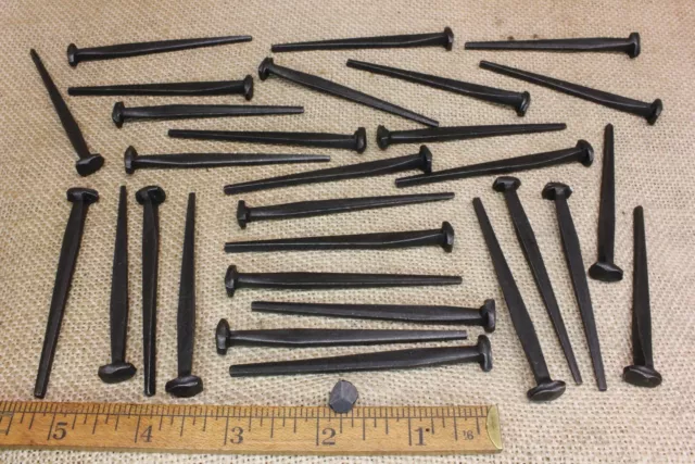 3" Rosehead 30 nails antique square wrought iron vintage Spikes Decorative look