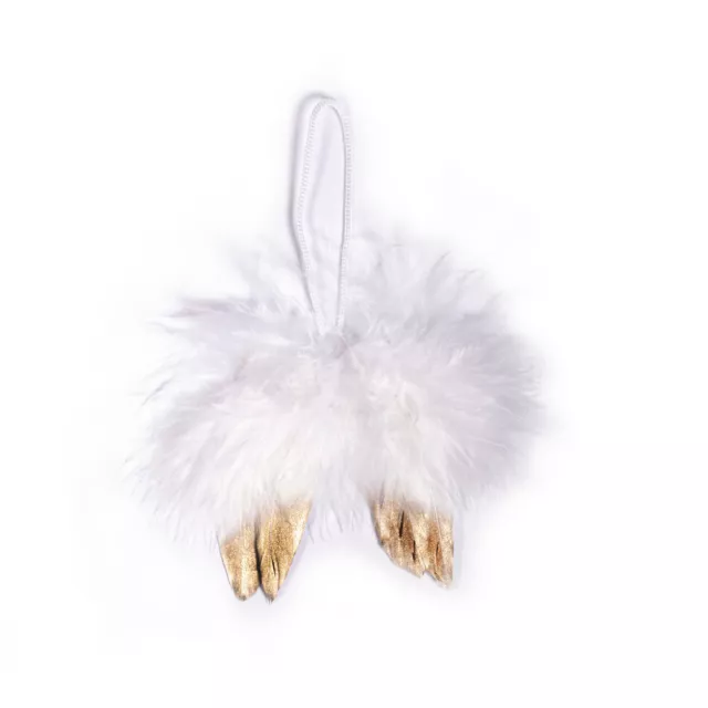 Alas Ángel De Plumas, Blanco / Oro, 5cm, De Colgar, 2 Unidades