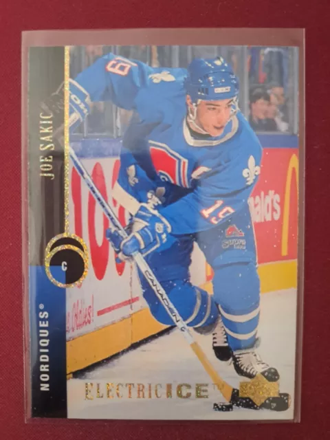 Joe Sakic ELECTRIC ICE 1994-95 Mazzo superiore #404 Quebec Nordiques NHL carta da visita