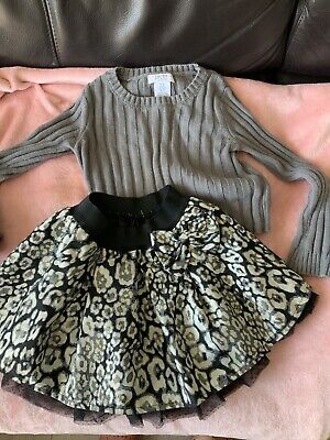 Tkmaxx Set Skirt And Jumper Grey Age3-4 Casual Party