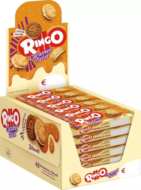 Ringo Caramel Twist Biscotti con Crema al Caramello Salato Show box 42x27,5