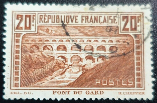 Frankreich Briefmarke Pont Des Gard N° 262 Art Iib ausgelöscht