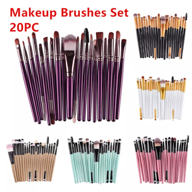 20 tlg Make up Pinsel Kosmetik Pinselset Professionelle Brush Schminkpinsel Set