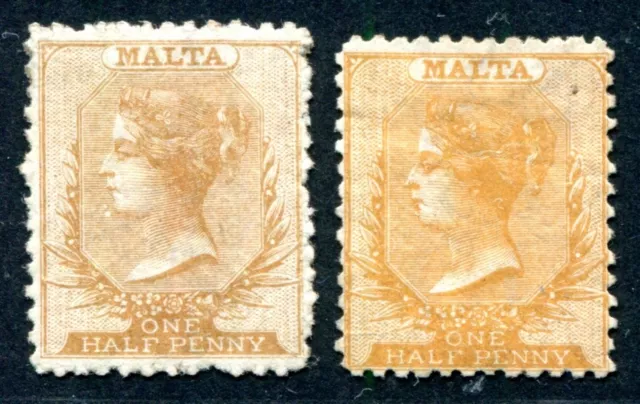 MALTA 1863 2A ungebraucht gezähnt 12 ½ in zwei Farben(S1698