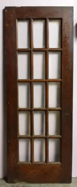 30"x83"x1.75" Antique Vintage Old Wood Wooden Interior French Door Window Glass