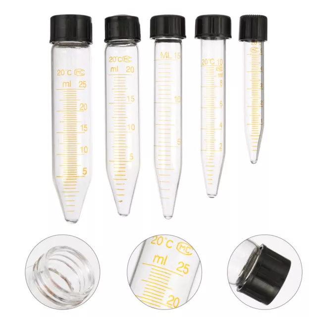 10pcs Glass Centrifuge Test Tubes with Screw Caps-DH