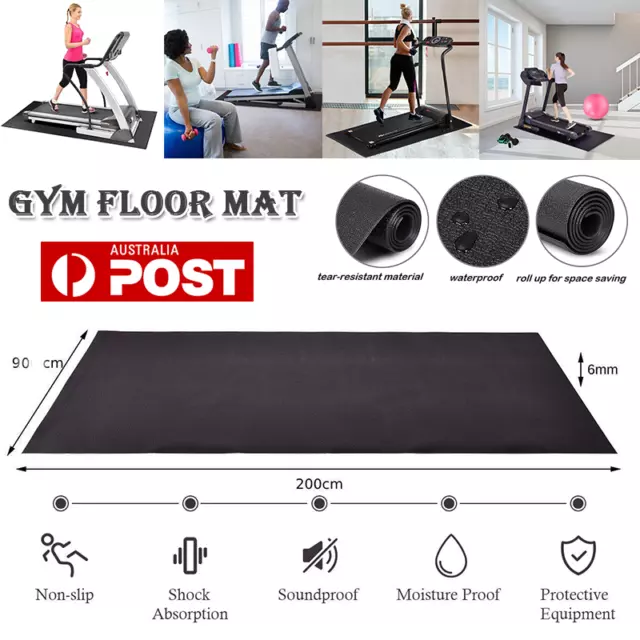 2M Exercise Mat Treadmill Bike Floor Protector Home Gym Mute PVC Equipment Pad