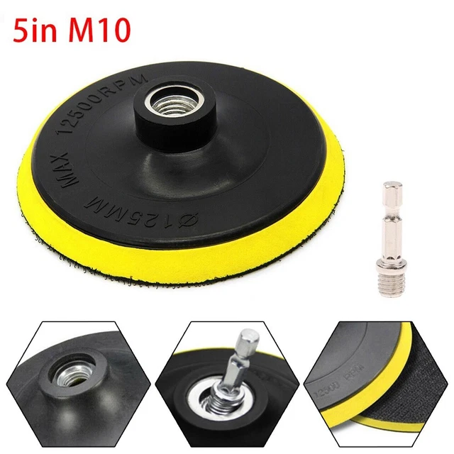 12.7cm 125mm Gancio E Anello Tampone di Lucidatura Rotante Backing-Pad Con M10