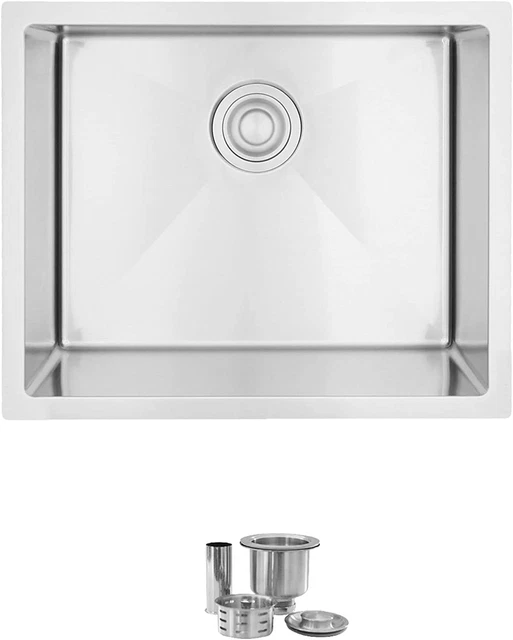 22 Inch X 18 Inch Stainless Steel Single Bowl Top Mount or Undermount 18 Gauge 1