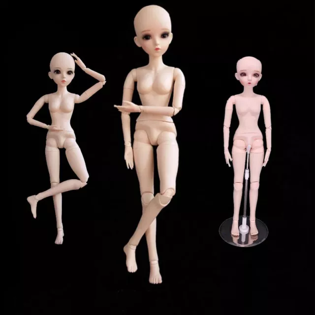 1/3 60cm BJD Doll Ball Jointed Doll Body Nude Female Girl with Face Makeup Toys