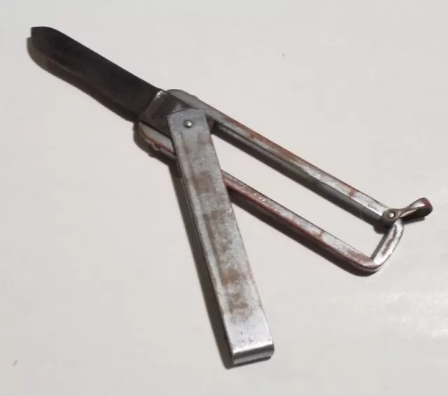 Antique Tri-Folding Pocket Knife Yankee USA Carbon Steel Blade Rare Collectible