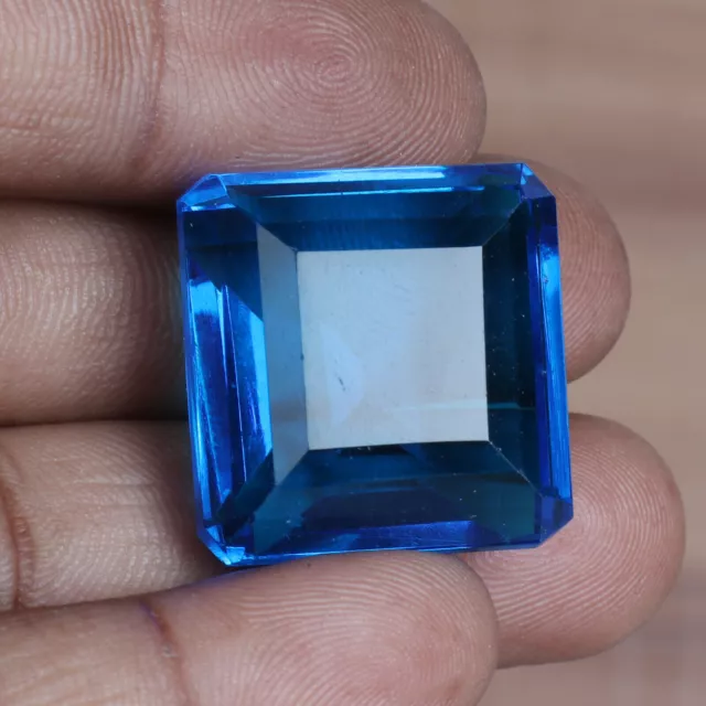 Imperial Blue Topaz 55.10Ct Faceted Square Cut Loose Gemstone for Ring & Pendant