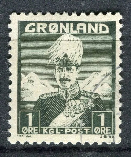 GREENLAND; 1938 early pictorial issue fine used 1ore. value