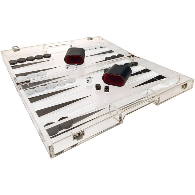 De Luxe Acrylique Backgammon Set - Luxe Cristal Board Jeu Par Ondisplay-Open