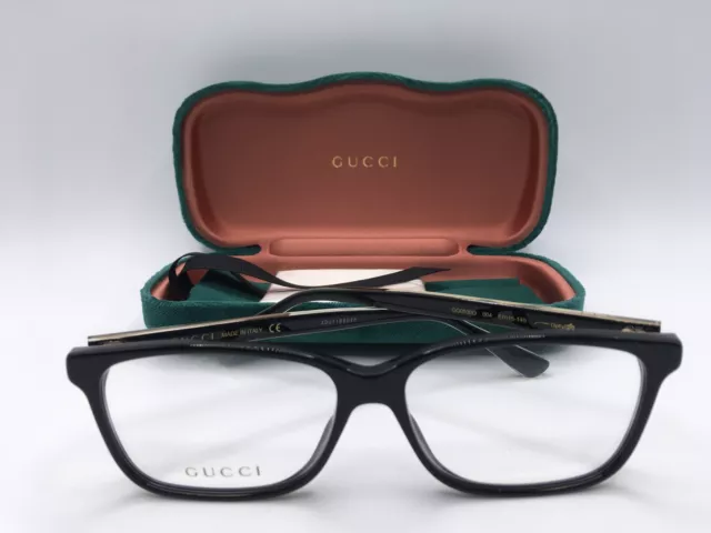 Gucci GG0530O Men's Black Frame Demo Lens Rectangular Eyeglasses 57MM