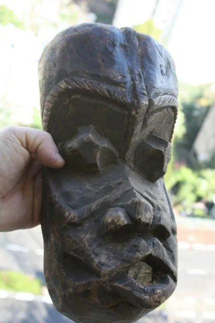 Ibibio Ekpo Society Hand Carved Ceremonial Tribal African Wood Mask Nigeria Rare