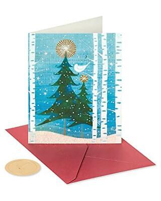 Papyrus Christmas Cards Boxed, Holiday Snowbird and Tree  Assorted Colors
