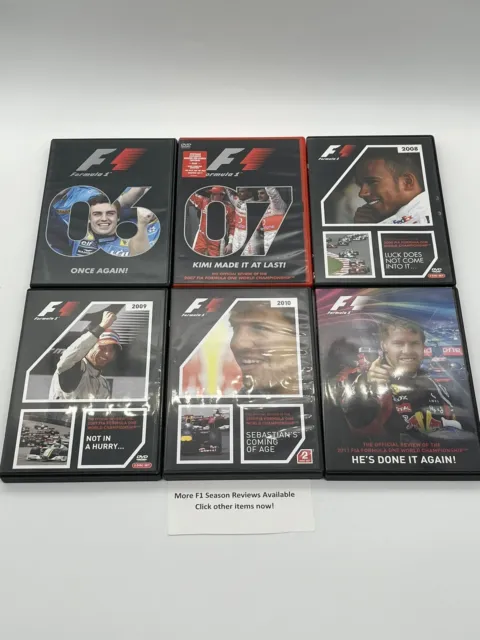 Formula One 1 F1 2006, 2007, 2008, 2009, 2010 & 2011 Official Season Review DVDS