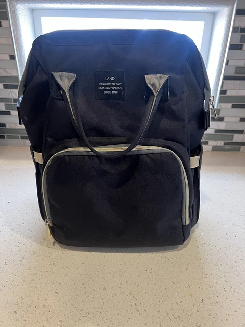 LAND Mommy & Baby Diaper Bag Backpack Black