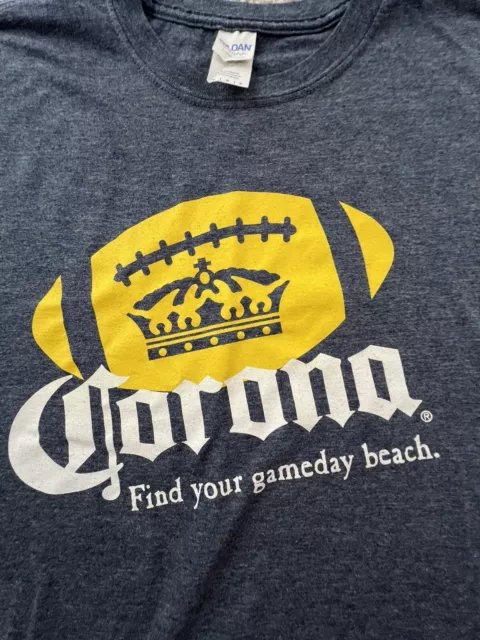 Corona Beer Extra Football Shirt Mens Medium Gray Short Sleeve Adult 2