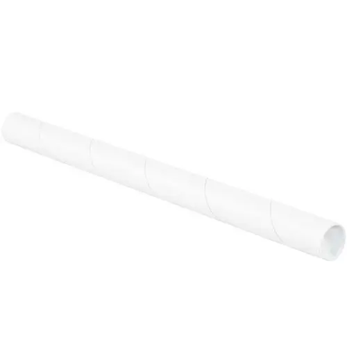 MyBoxSupply 1 1/2 x 9" White Tubes with Caps, 50 Per Case