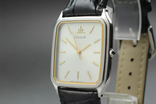 [ EXC+ 5] Seiko Credor 7771-5030 Elegante Vintage Reloj Hombre Tanque Forma De